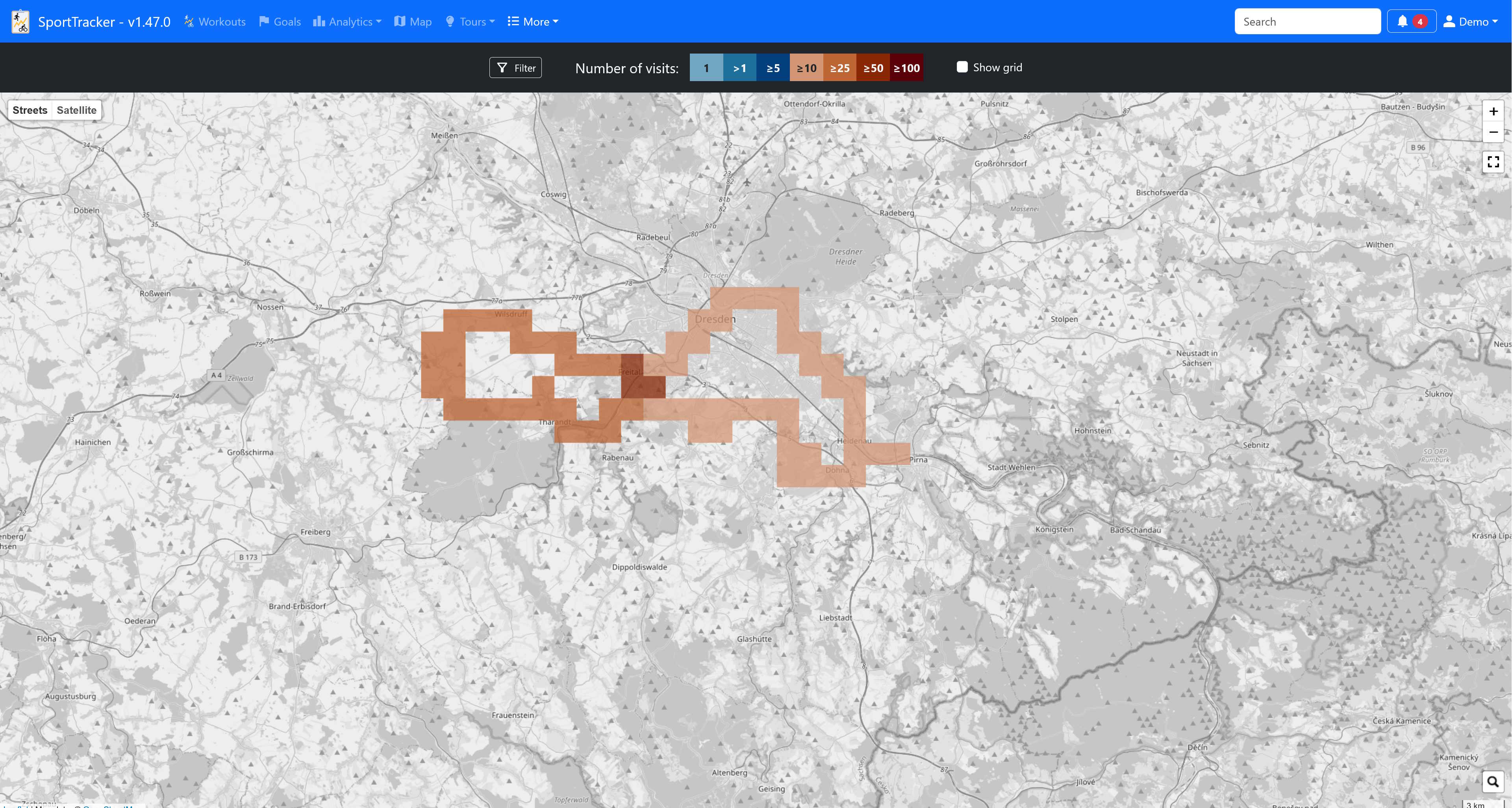 Tile hunting heatmap