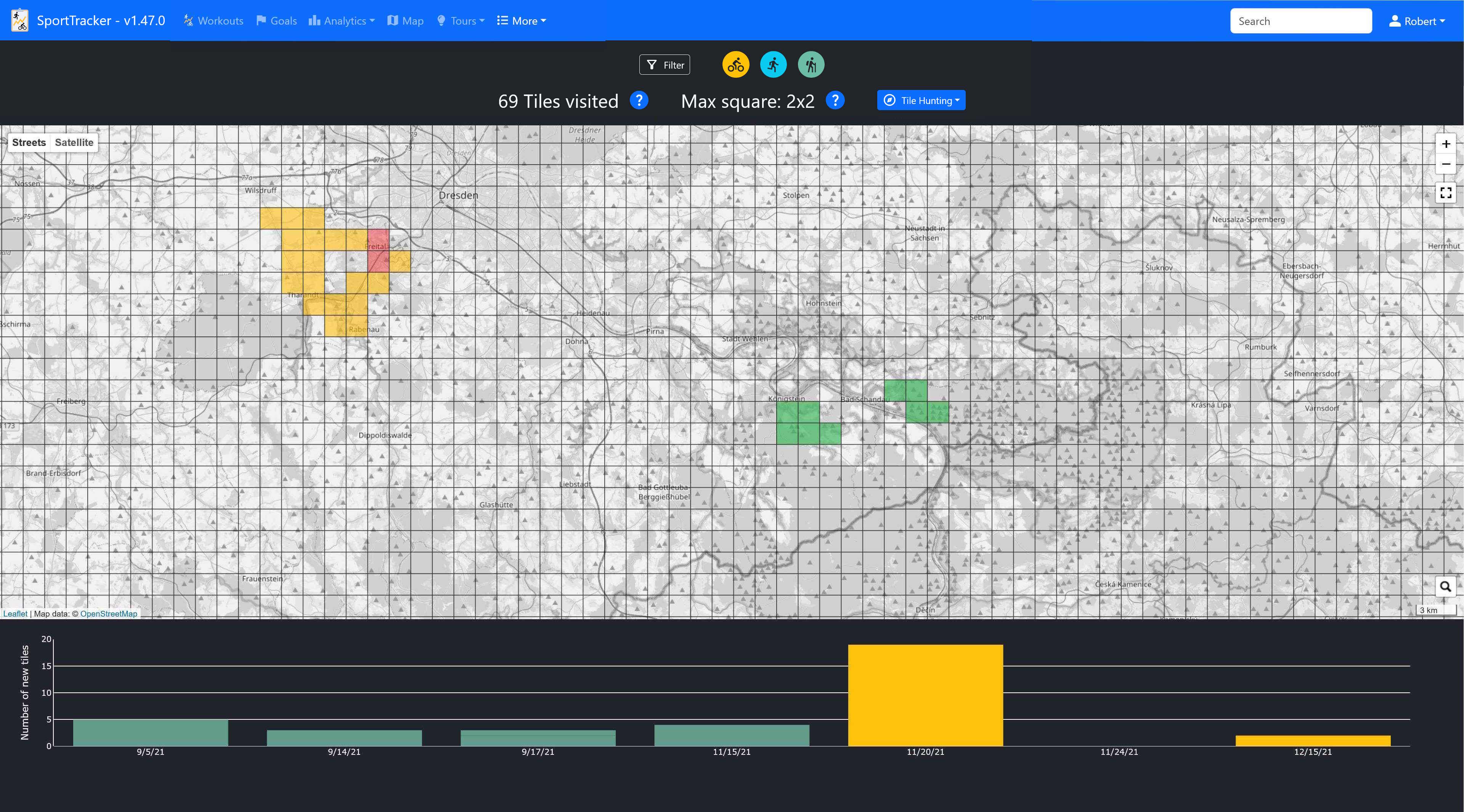 Tile hunting map